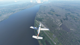 Over Liverpool (EGGP) United Kingdom heading down the River Mersey toward the Irish Sea